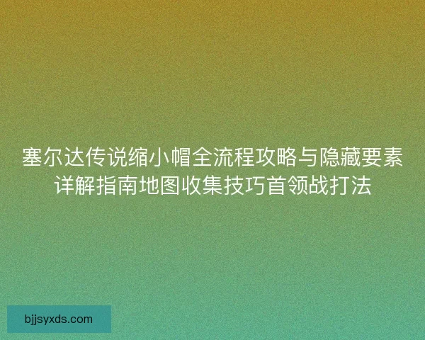 塞尔达传说缩小帽全流程攻略与隐藏要素详解指南地图收集技巧首领战打法